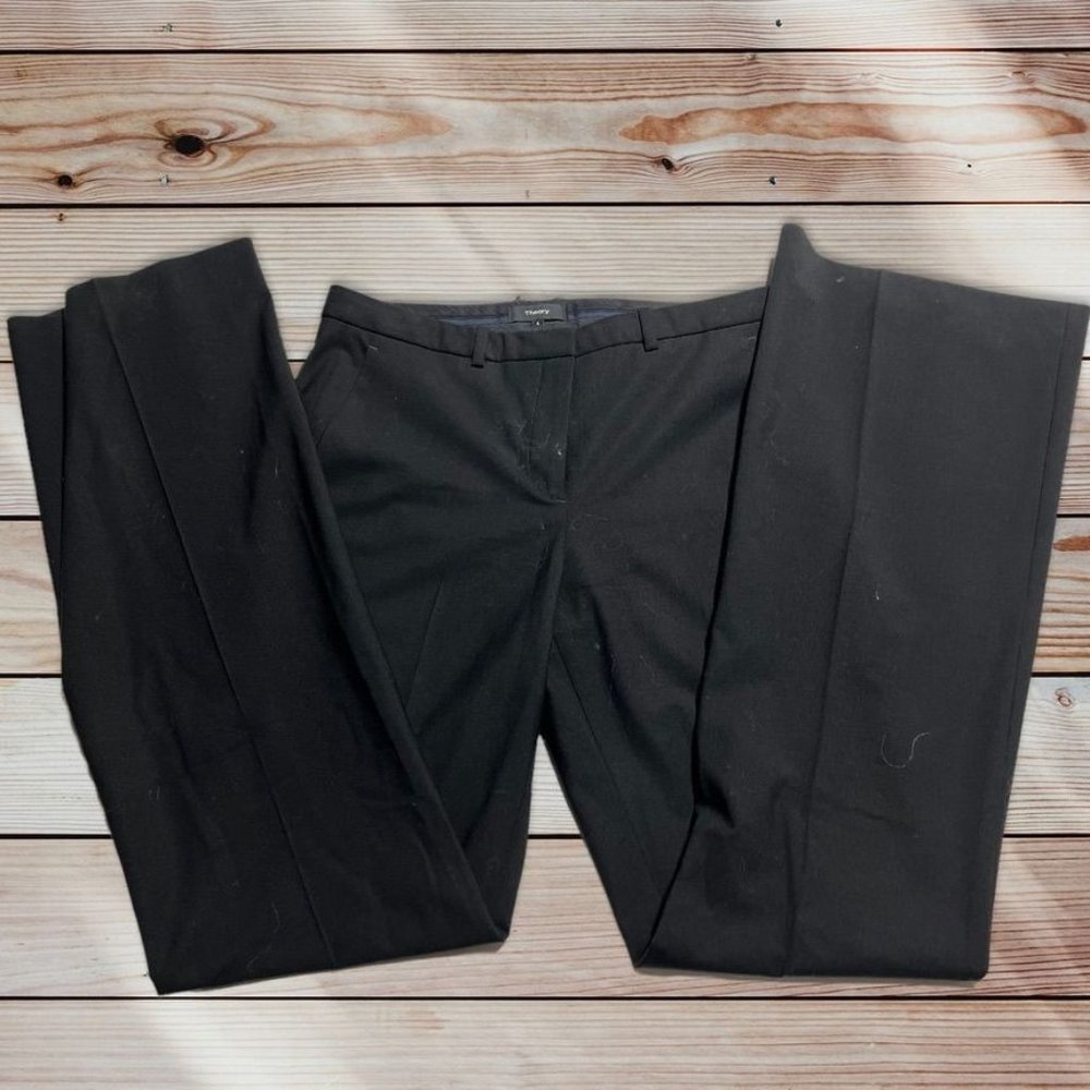 Theory Black Flared Trousers Size 6